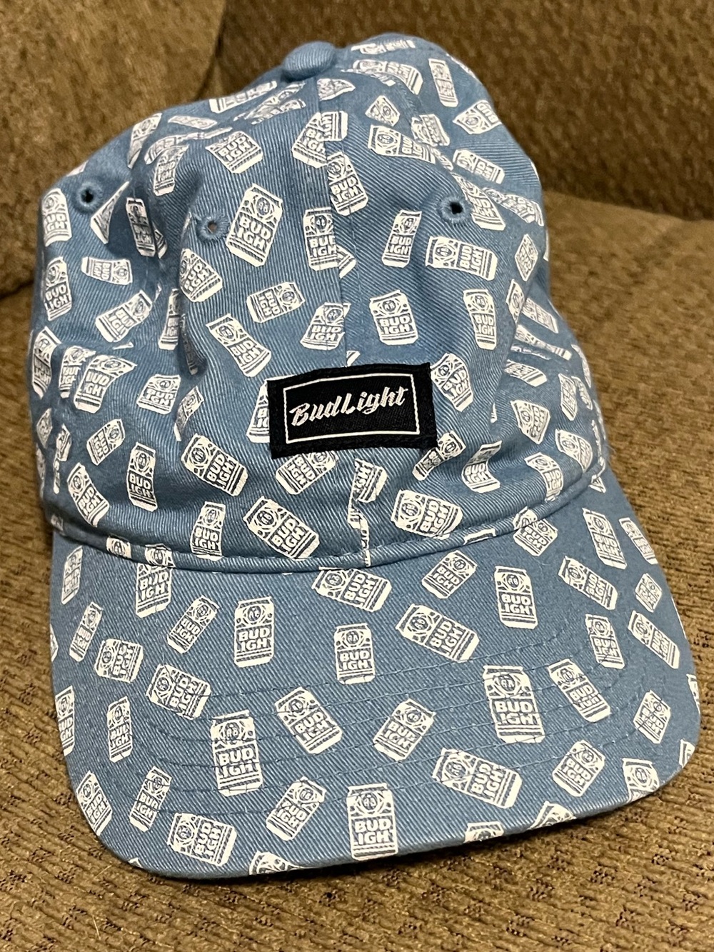 Bud Light Blue Printed Baseball Cap Unisex NWOT
